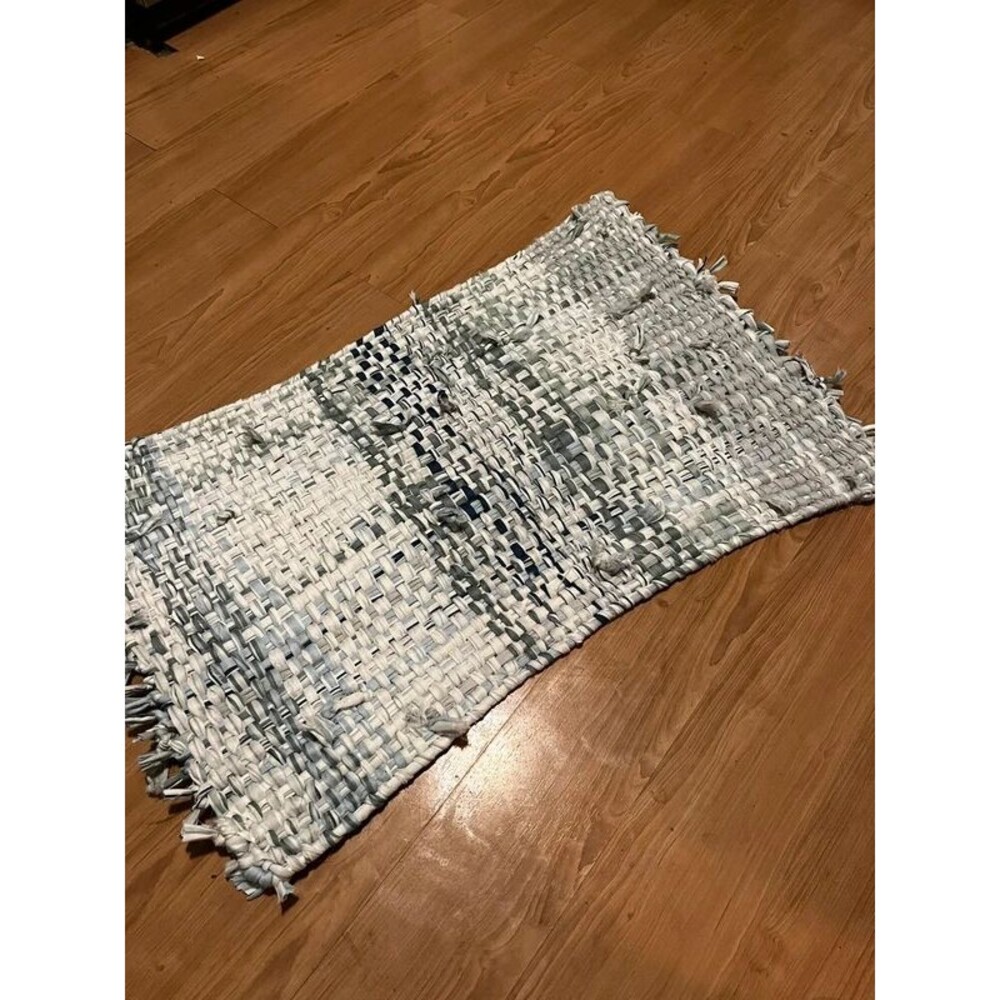 Beachy boho coastal cowgirl woven rug